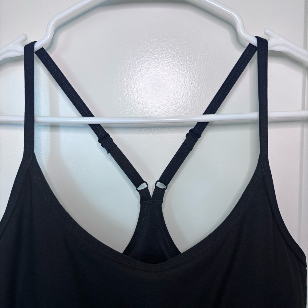 Old Navy one piece activewear Black tank Jumpsuit with built in bra NWOT - Picture 2 of 4